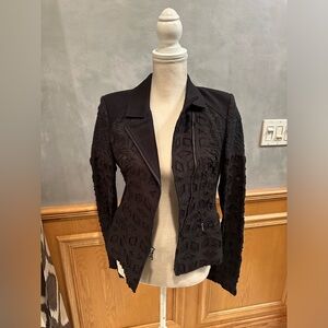 BCBGMaxazria Perfect Condition Moto Jacket with pattern. Size S.